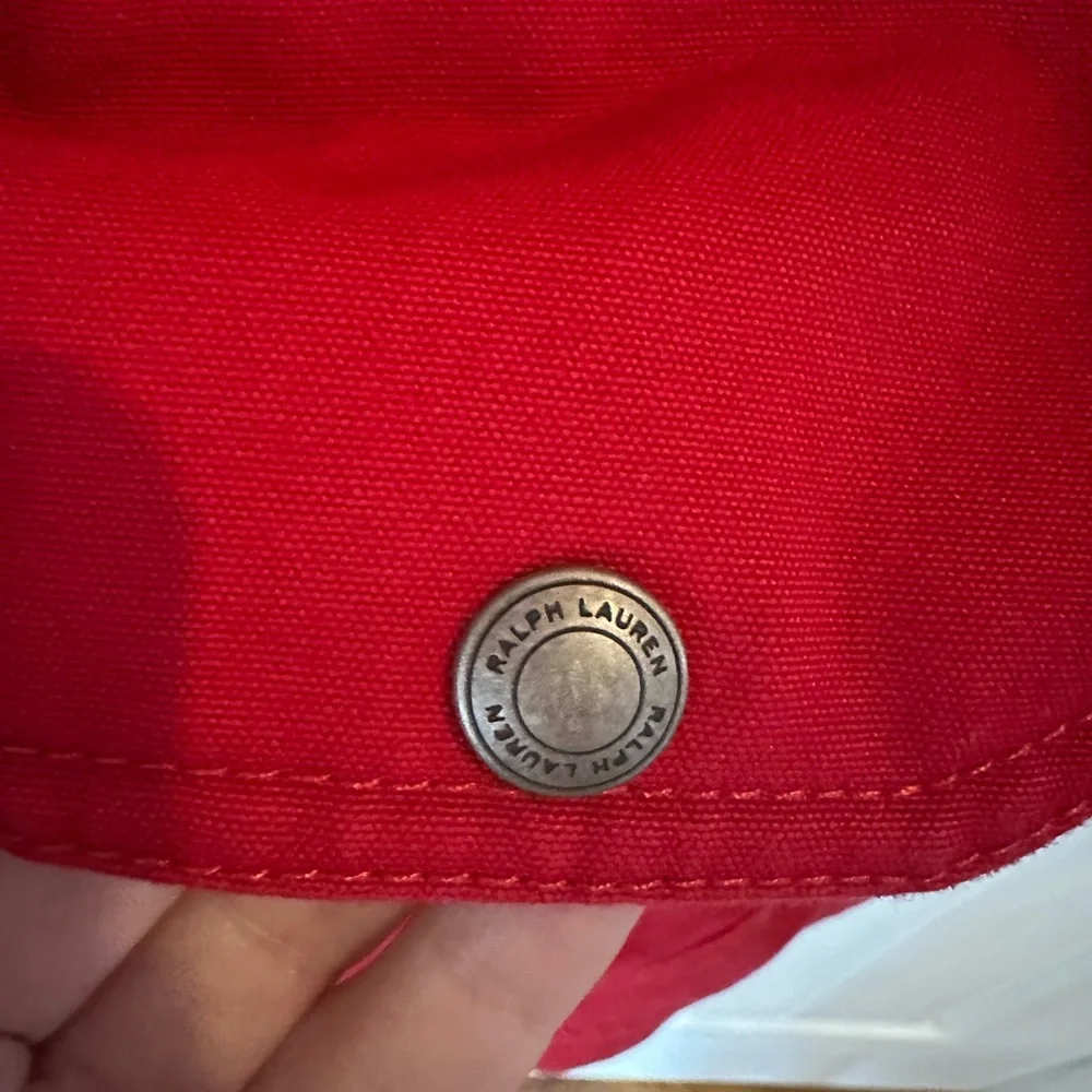 Polo Ralph Lauren Canvas Barn Jacket Women’s Small Red Cord Collar-read descr - Picture 2 of 10